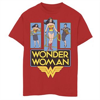 Boys 8-20 DC Comics Wonder Woman Retro Panels Poster Tee