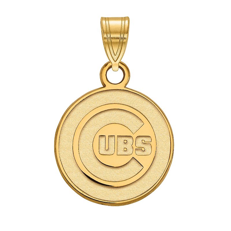 10k Gold LogoArt Chicago Cubs Small Pendant, Womens, Size: 18 mm