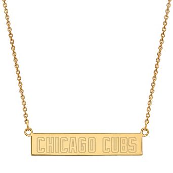 LogoArt Sterling Silver Chicago Cubs Small Bar Necklace
