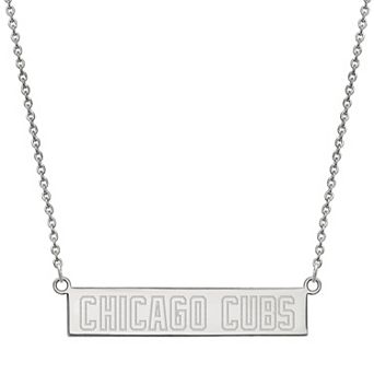 LogoArt Sterling Silver Chicago Cubs Small Bar Necklace