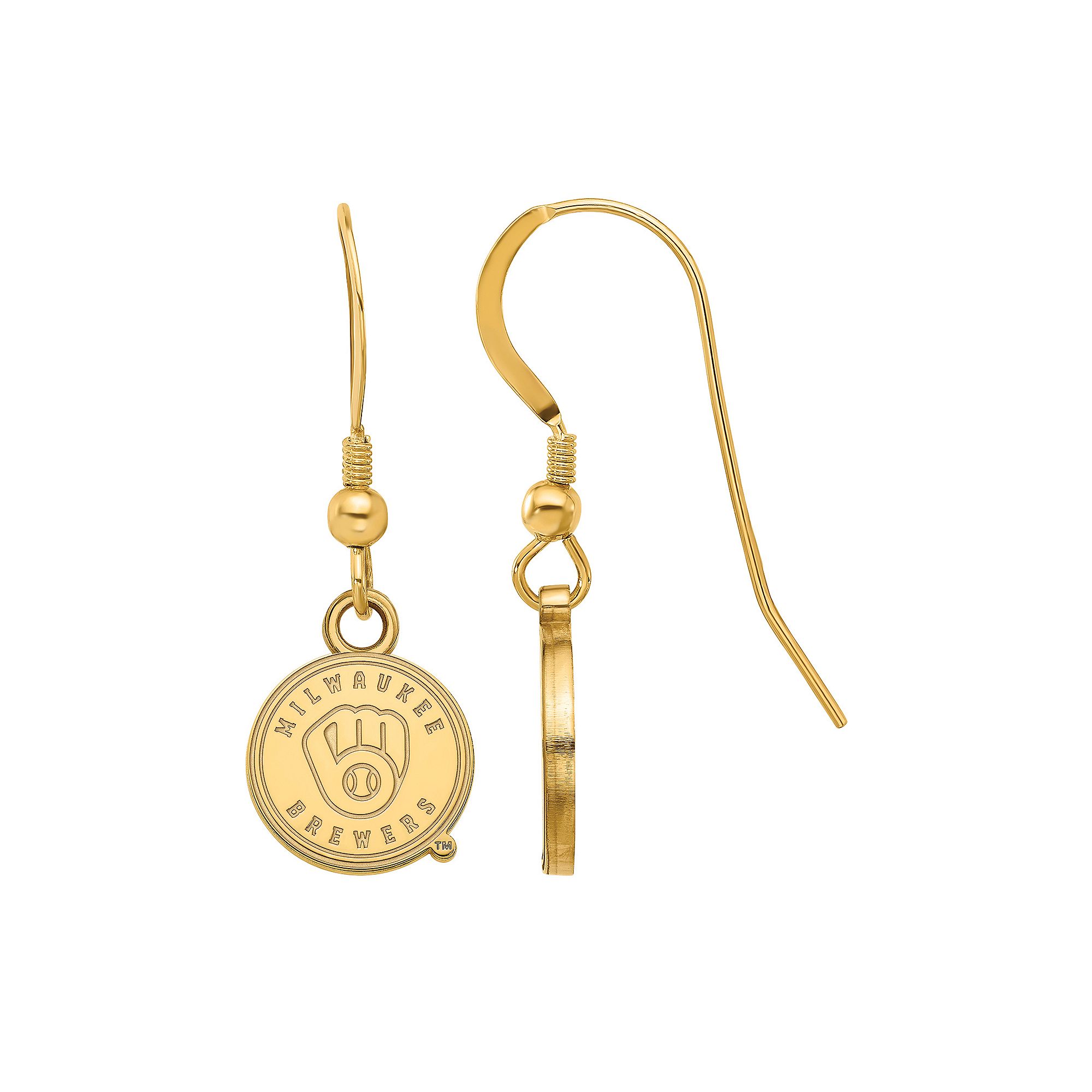 LogoArt Sterling Silver Milwaukee Brewers Logo Mini Dangle Earrings, Women