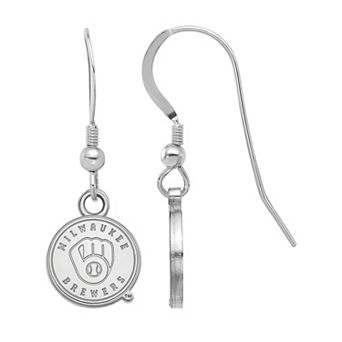 LogoArt Sterling Silver Milwaukee Brewers Logo Mini Dangle Earrings