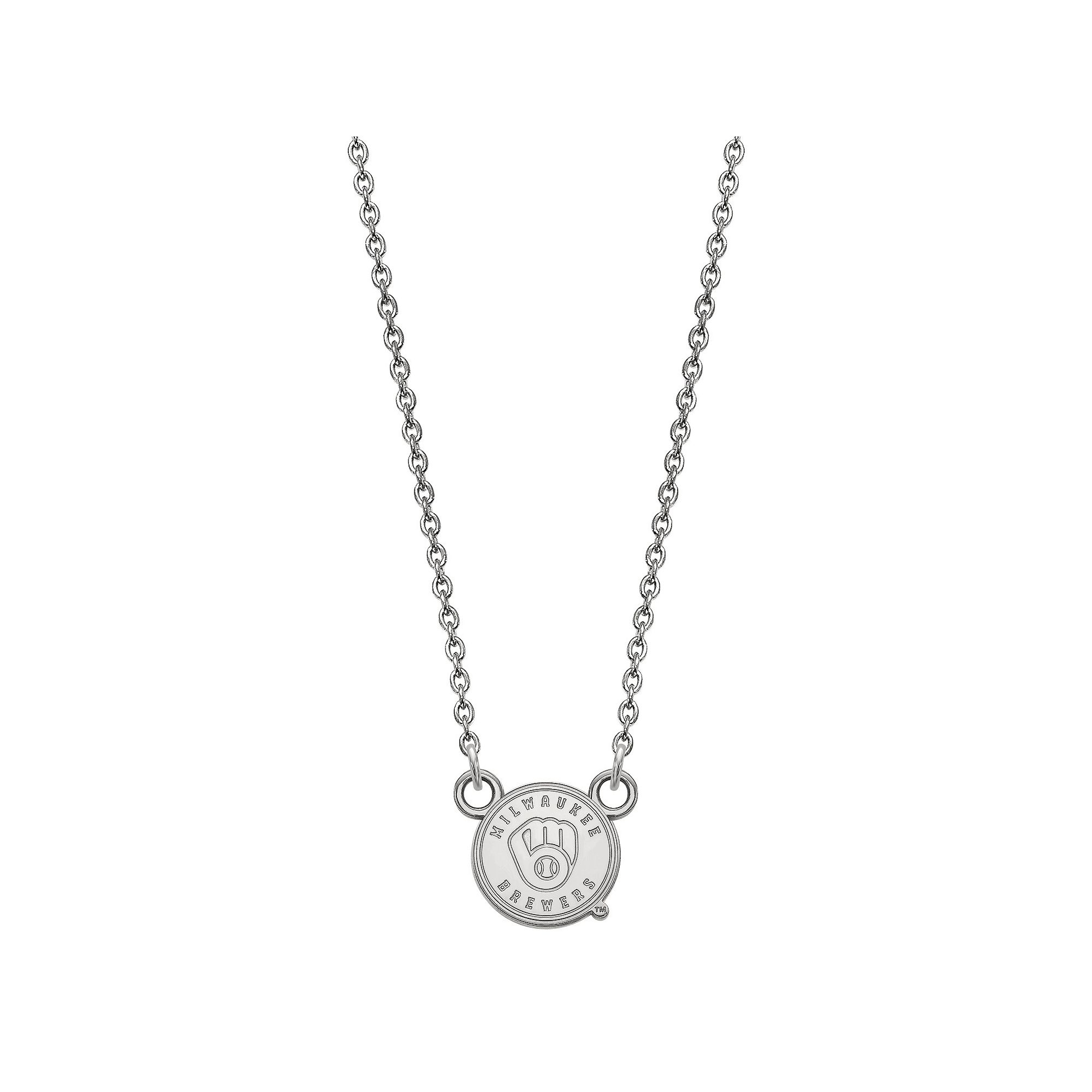 LogoArt Milwaukee Brewers Sterling Silver Small Pendant Necklace, Womens, 