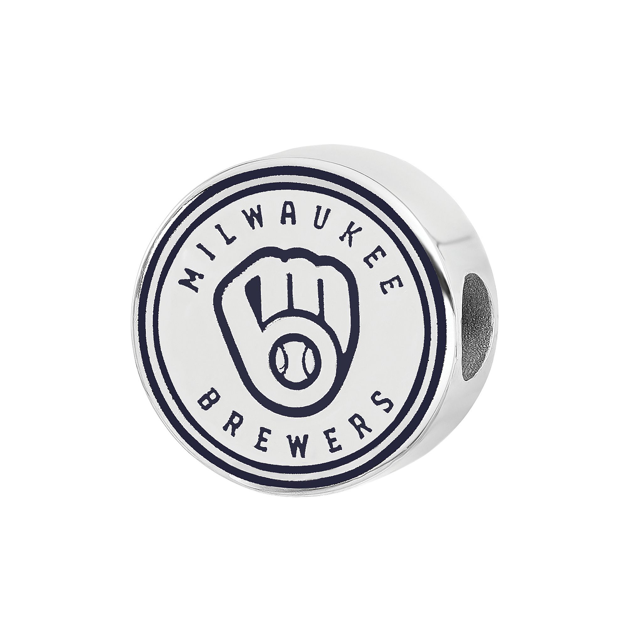 LogoArt Milwaukee Brewers Sterling Silver Enameled Bead, Womens, Size: 13M