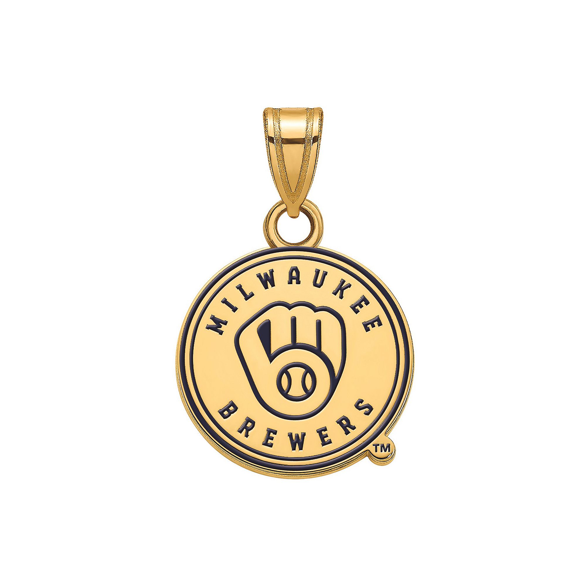 LogoArt Milwaukee Brewers Sterling Silver Small Enamel Pendant, Womens, Si