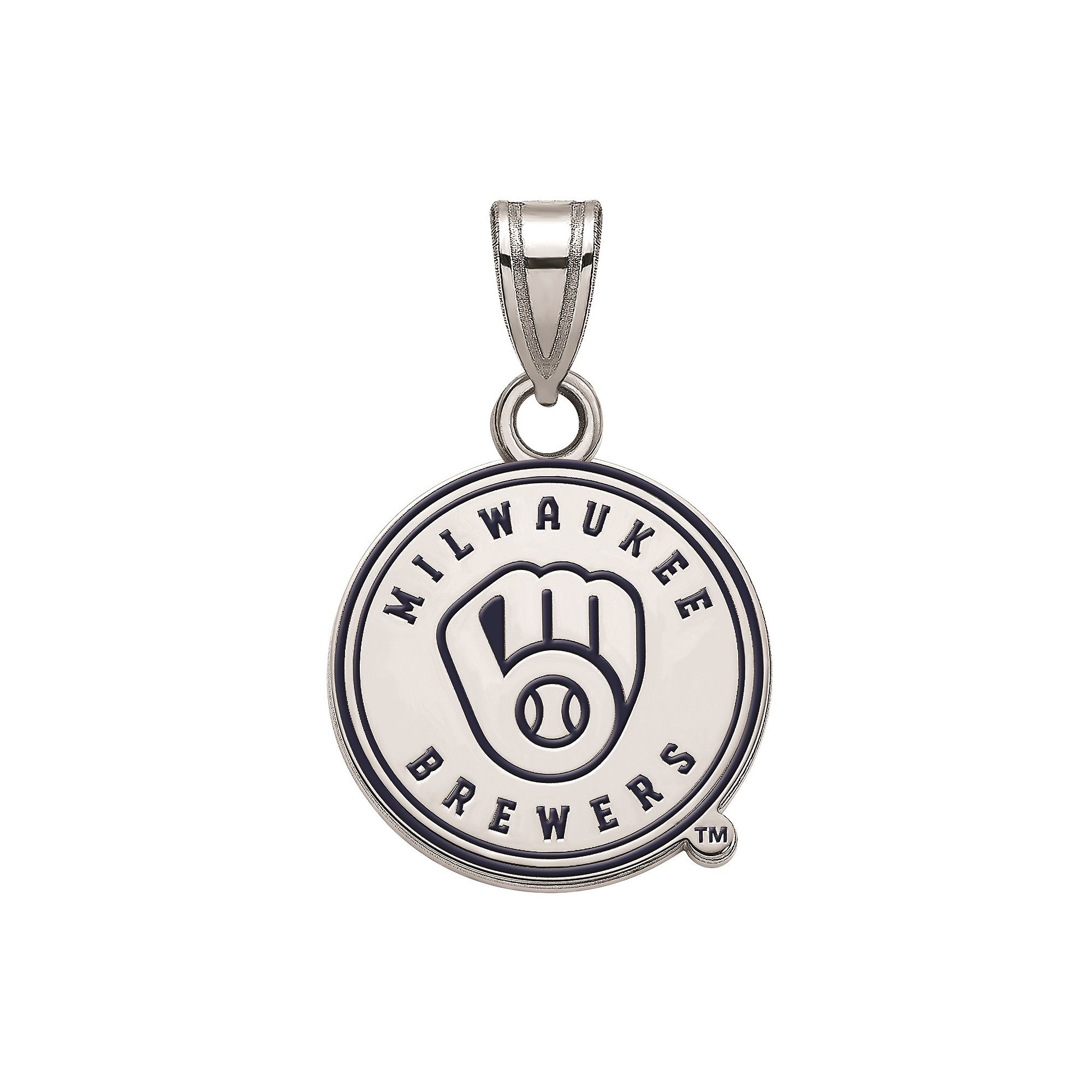 LogoArt Milwaukee Brewers Sterling Silver Small Enamel Pendant, Womens, Si