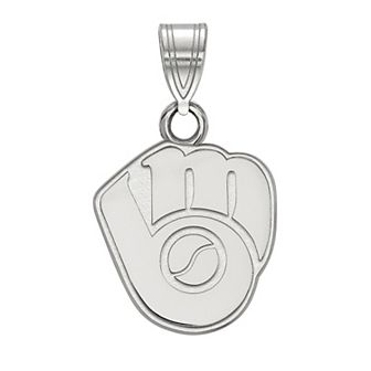 LogoArt Milwaukee Brewers 10k Gold Mini Ball & Glove Logo Pendant