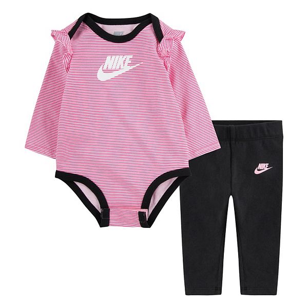 Baby Girl Nike 2-Piece Long Sleeve Bodysuit & Leggings Set