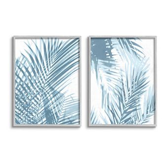 Stupell Home Decor Blue Ferns Abstract Framed Wall Art 2 pc Set