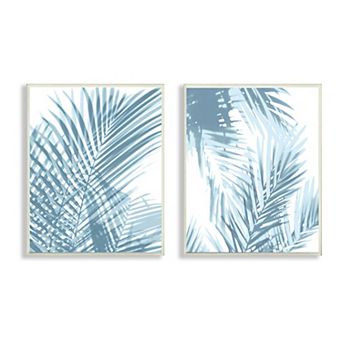 Stupell Home Decor Blue Ferns Plaque Wall Art 2 pc Set