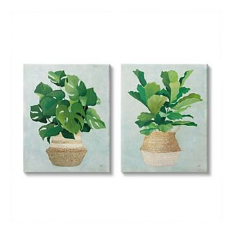 Stupell Home Decor Serene Monstera Plant Canvas Wall Art 2 pc Set