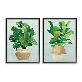 Stupell Home Decor Serene Monstera Plant Framed Wall Art 2 pc Set