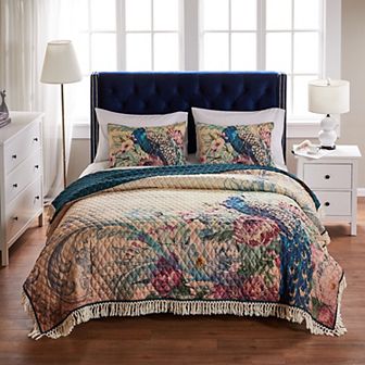 Barefoot Bungalow Eden Peacock Quilt Set with Shams