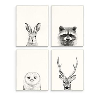Stupell Home Decor Woodland Animals Plaque Wall Art 4 pc Set