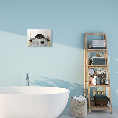 Stupell Home Decor Dog On Toilet Newspaper Plaque Wall Art