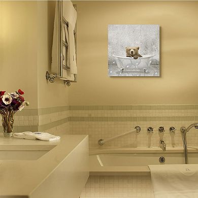 Stupell Home Decor Baby Bear Bath Canvas Wall Art
