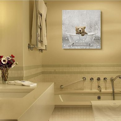 Stupell Home Decor Baby Bear Bath Canvas Wall Art