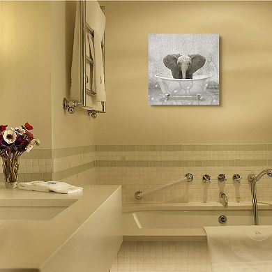Stupell Home Decor Elephant Bath Time Canvas Wall Art