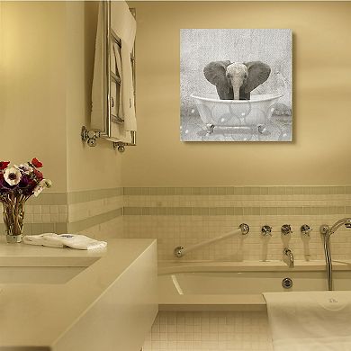 Stupell Home Decor Elephant Bath Time Canvas Wall Art