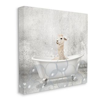 Stupell Home Decor Baby Llama Bath Canvas Wall Art