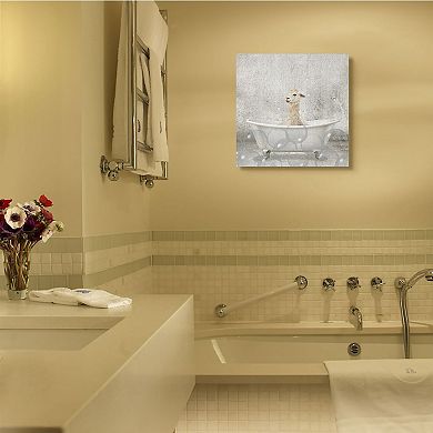 Stupell Home Decor Baby Llama Bath Canvas Wall Art