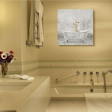 Stupell Home Decor Baby Llama Bath Canvas Wall Art