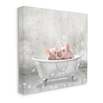 Stupell Home Decor Piglets Bath Time Canvas Wall Art