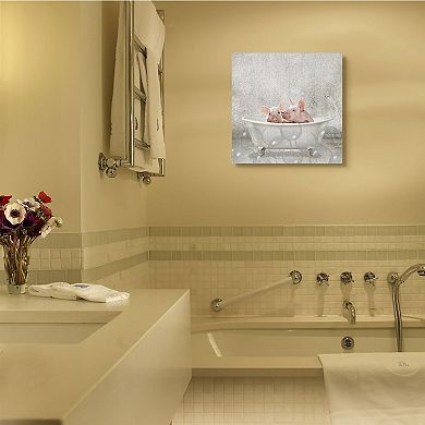 Stupell Home Decor Piglets Bath Time Canvas Wall Art