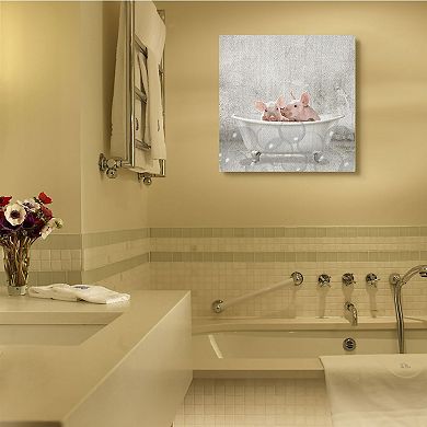 Stupell Home Decor Piglets Bath Time Canvas Wall Art