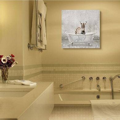 Stupell Home Decor Baby Zebra Bath Canvas Wall Art