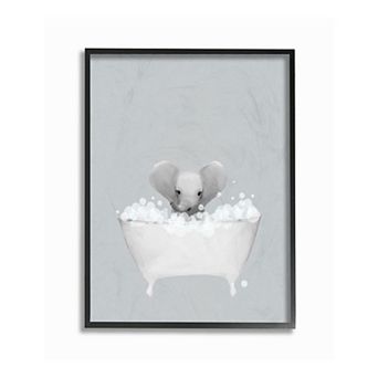 Stupell Home Decor Elephant Bath Framed Wall Art