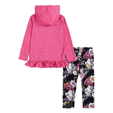 Baby Girl Nike Dri-FIT Hooded Peplum T-Shirt and Leggings 2-Piece Set