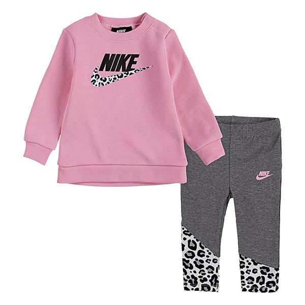 Baby Girl Nike Fleece Sweatshirt and Leggings Set