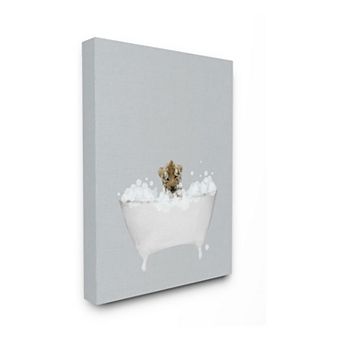 Stupell Home Decor Tiger Bath Canvas Wall Art
