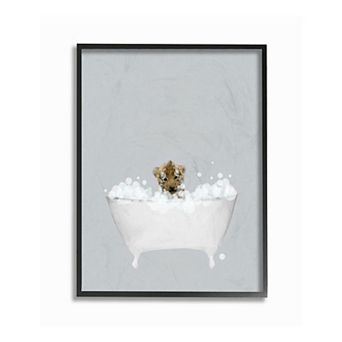Stupell Home Decor Tiger Bath Framed Wall Art