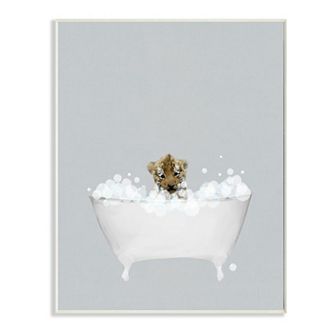 Stupell Home Decor Tiger Bath Plaque Wall Art