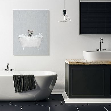 Stupell Home Decor Wolf Bath Canvas Wall Art