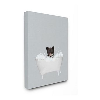 Stupell Home Decor Bear Bath Canvas Wall Art