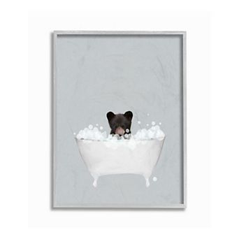Stupell Home Decor Bear Bath Framed Wall Art