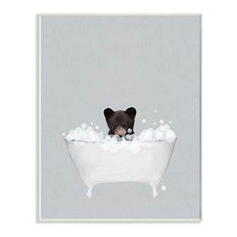 Stupell Home Decor Bear Bath Plaque Wall Art