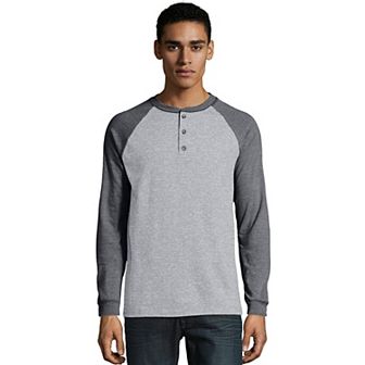 Men's Hanes® Beefy Heavyweight Colorblock Raglan Henley