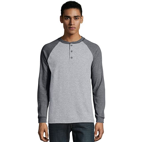 Men's Hanes® Beefy Heavyweight Colorblock Raglan Henley