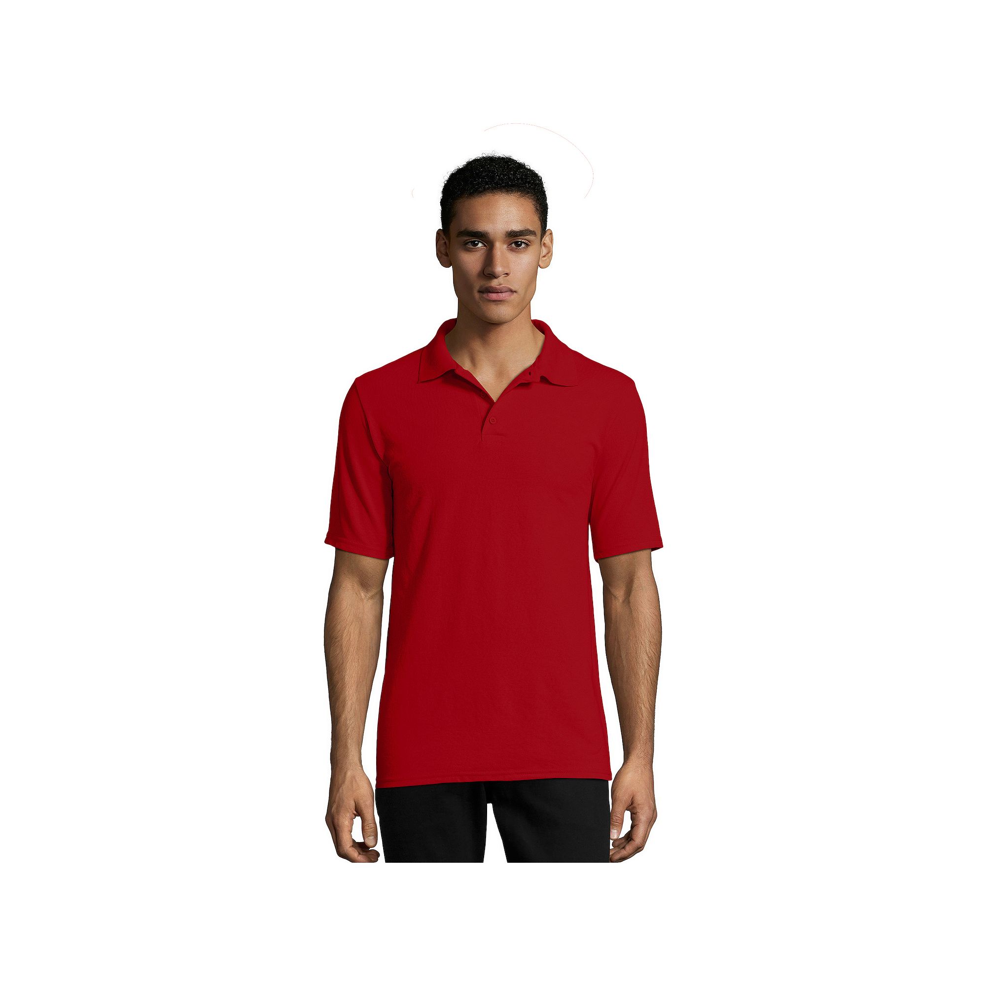 Mens Hanes® X-Temp Fresh IQ Classic-Fit Pique Polo, Size: Small, Deep Red