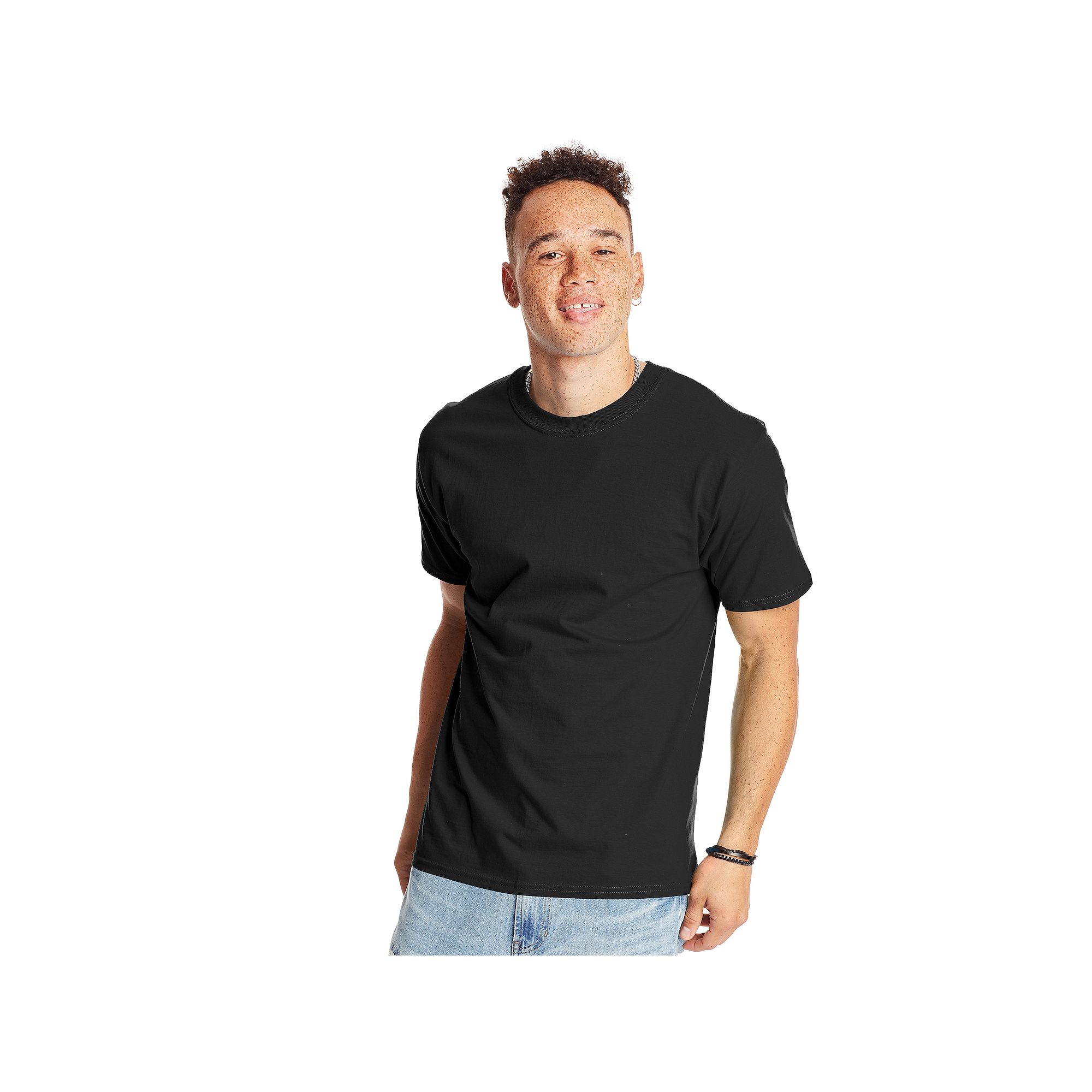 Mens Hanes® Beefy Heavyweight Tee, Size: Small, Black