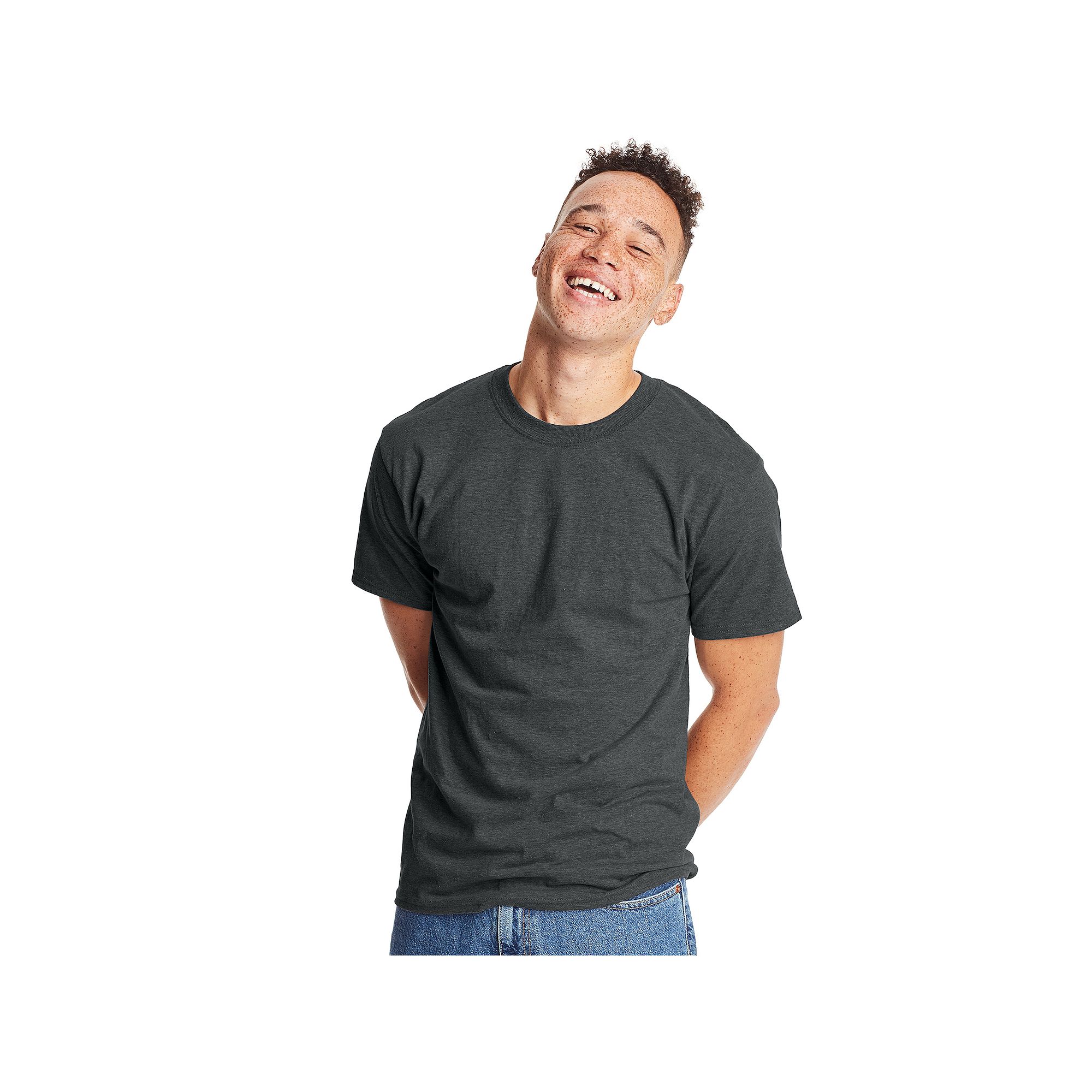 Mens Hanes® Beefy Heavyweight Tee, Size: Small, Grey Heather