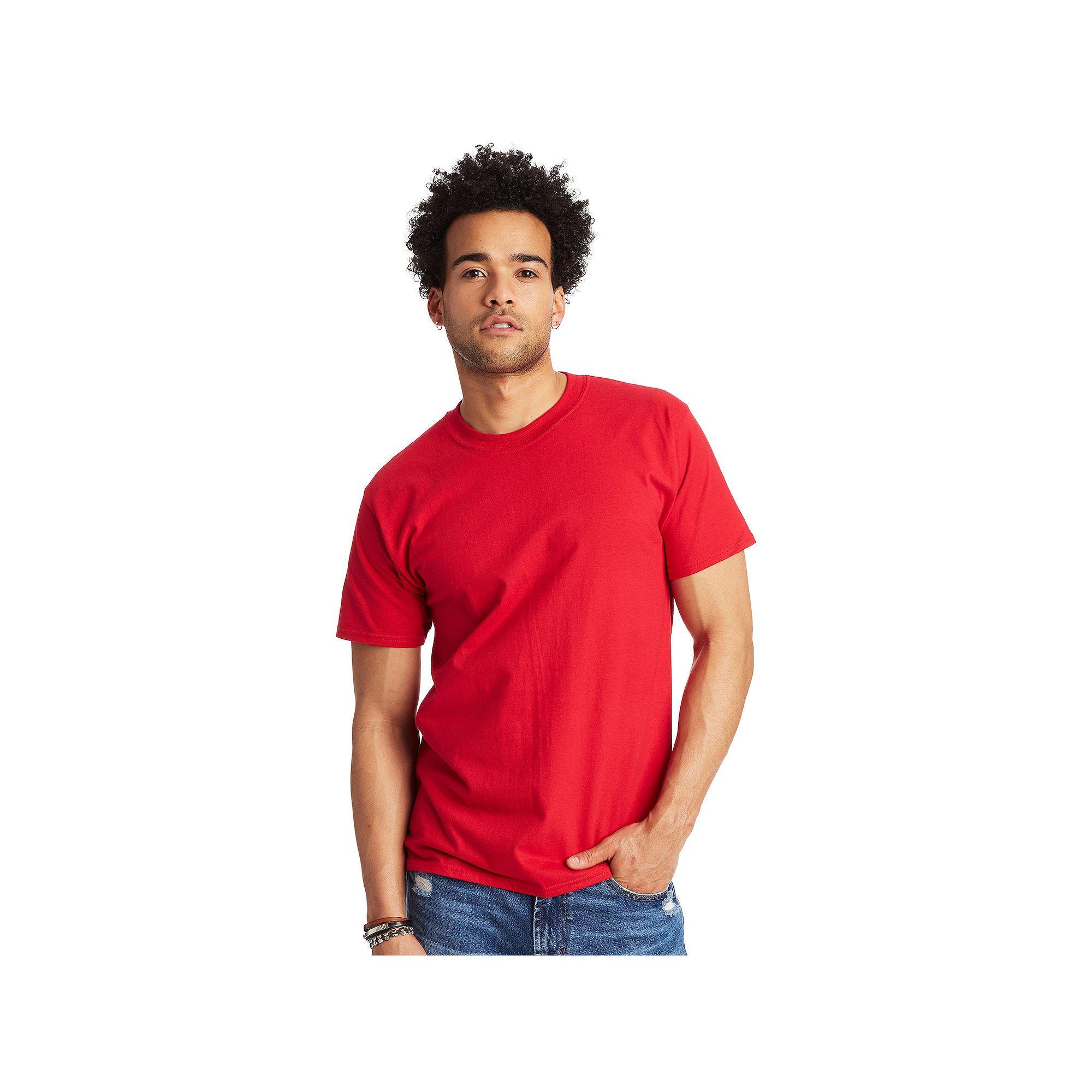 Mens Hanes® Beefy Heavyweight Tee, Size: Small, Deep Red