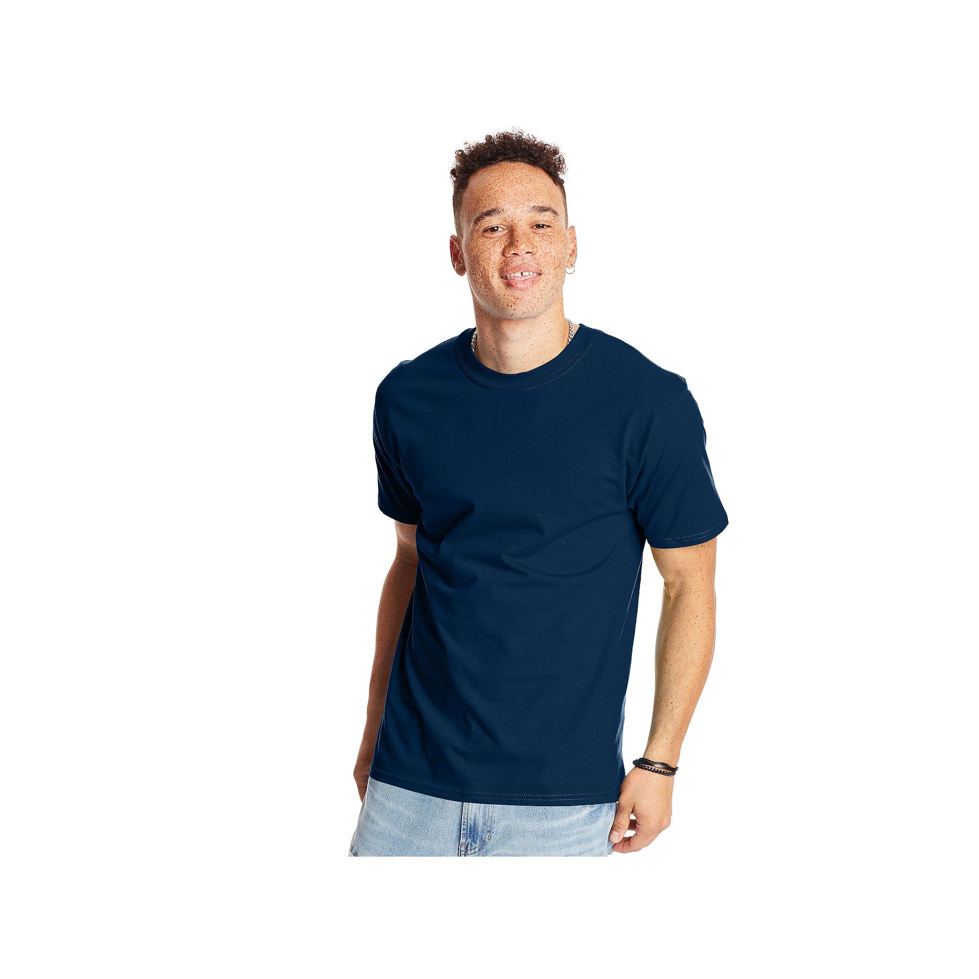 Mens Hanes® Beefy Heavyweight Tee, Size: Small, Blue