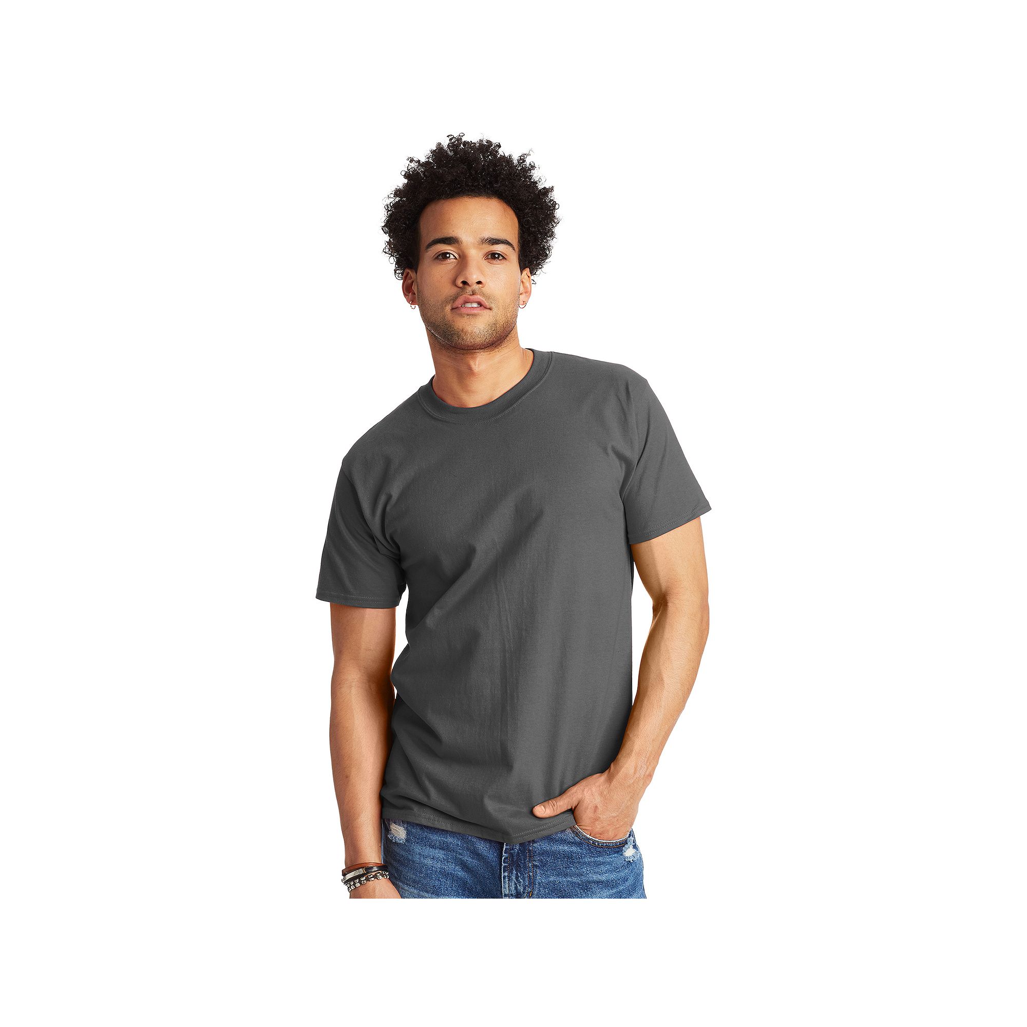 Mens Hanes® Beefy Heavyweight Tee, Size: Small, Grey Gray