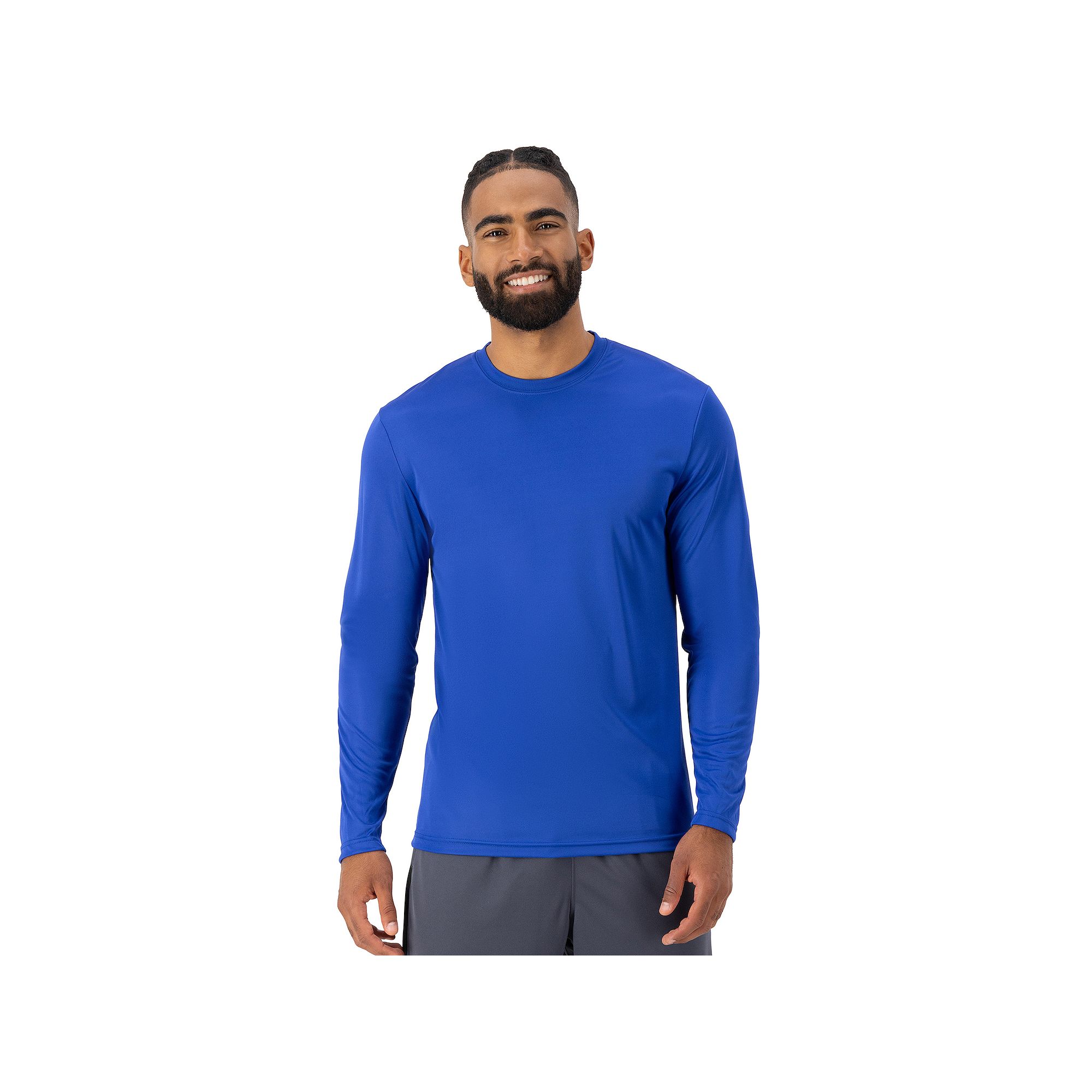 Mens Hanes® CoolDRI Long Sleeve Performance Tee, Size: Small, Deep Royal