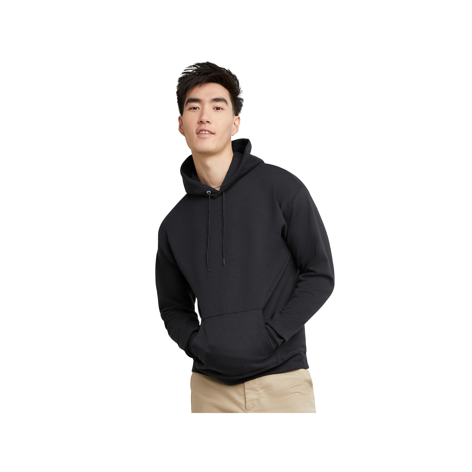 Mens Hanes® EcoSmart Fleece Pullover Hoodie, Size: Small, Black